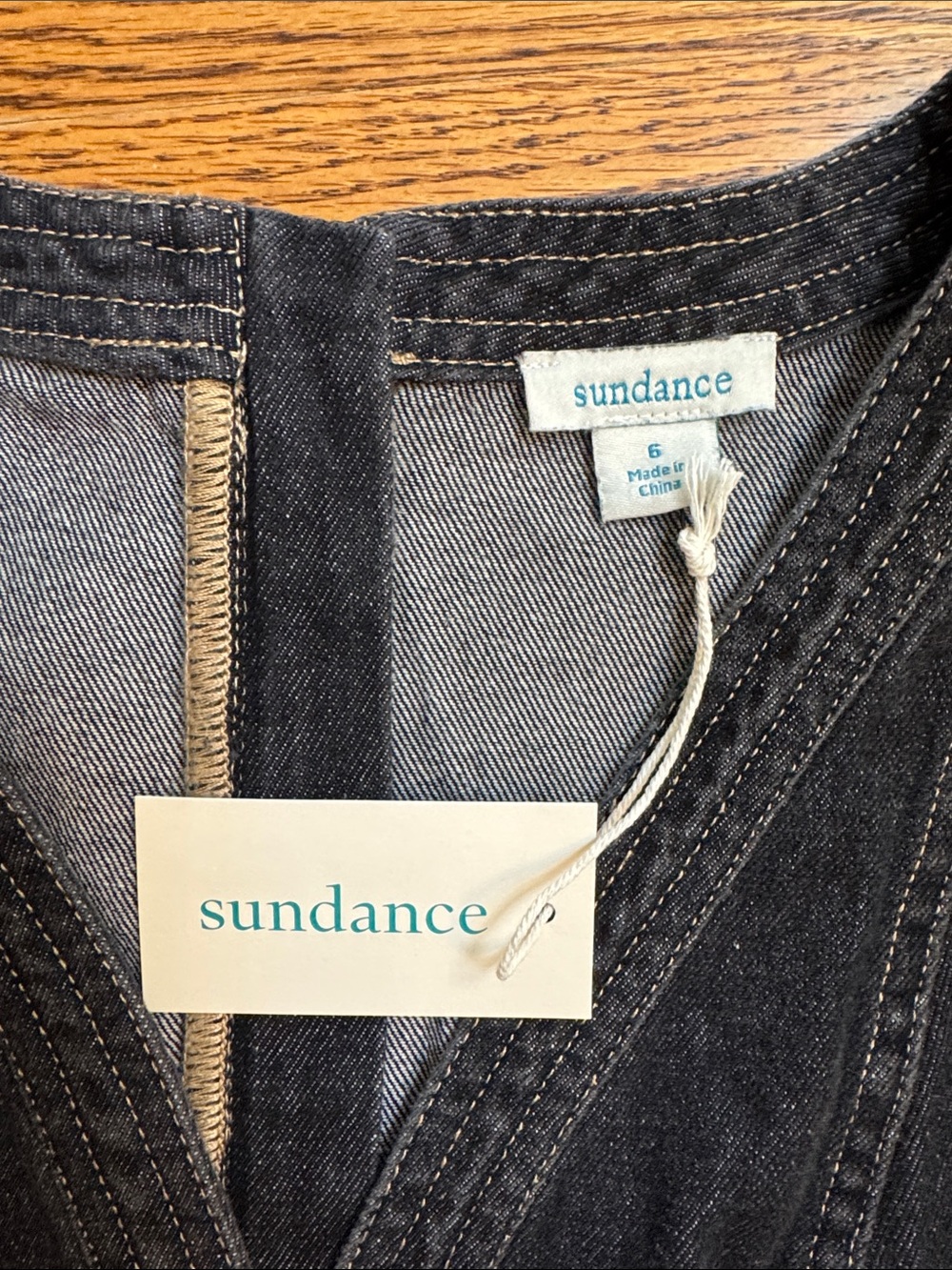 Sundance Denim Sleeveless Maxi Dress, size 6, NWT - Picture 3 of 6